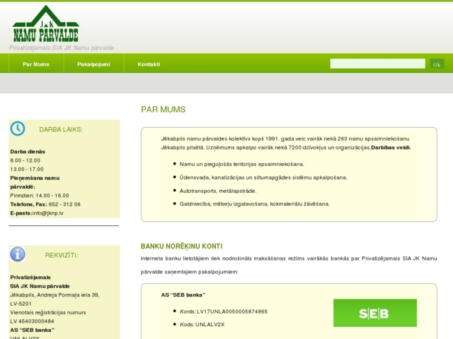 JK Namu pārvalde, SIA